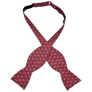 VINEYARD VINES Pink Bottle Lemon Silk LUXURY Self Bow Tie HANDMADE USA